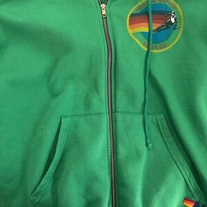 aviator nation green zip up jacket